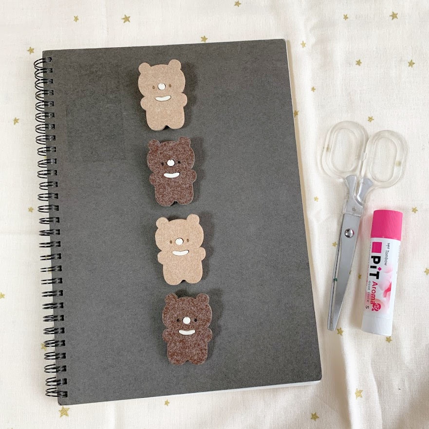 やわらかくま*フェルトのブローチ