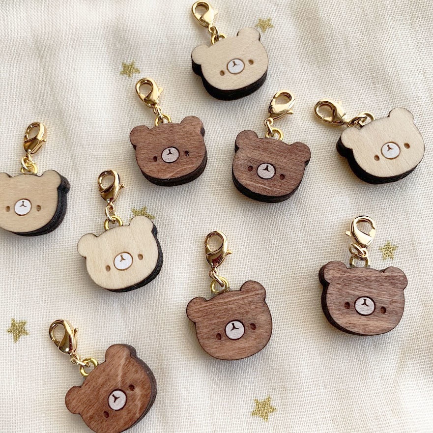 ミニミニくまさん*木のチャーム