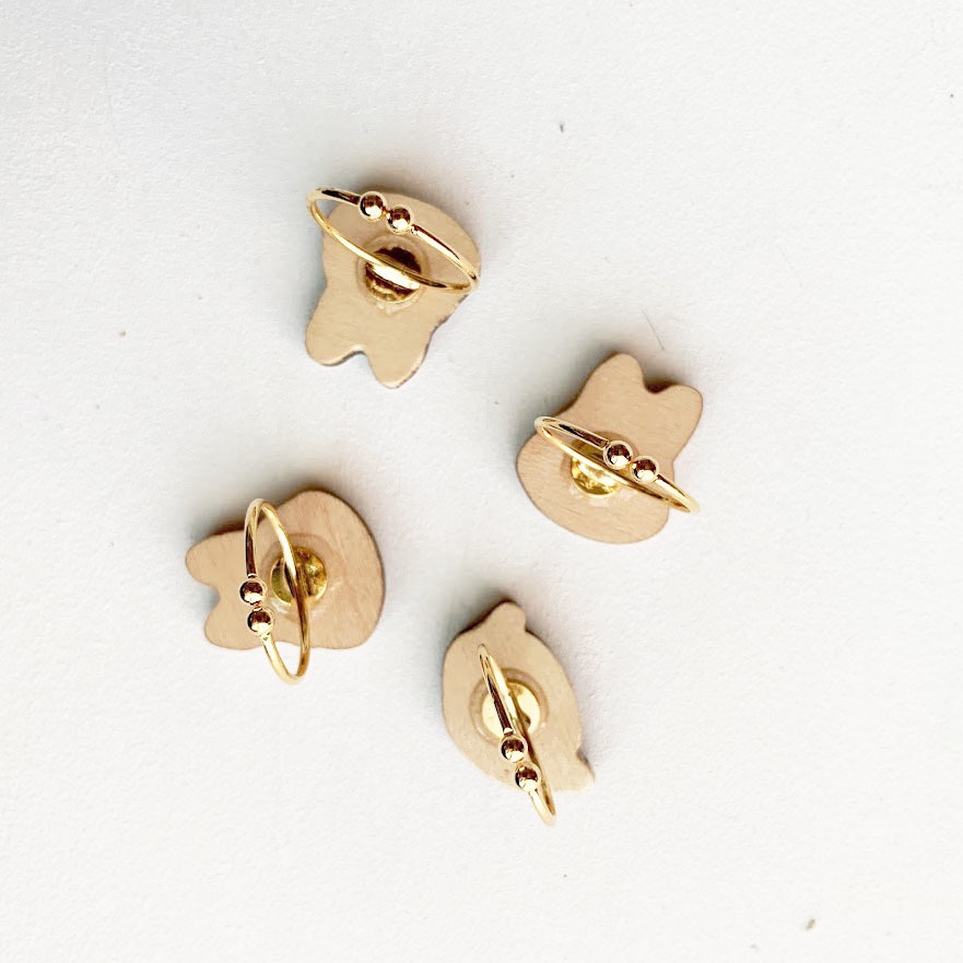 ほっこりうさぎさん*木の指輪