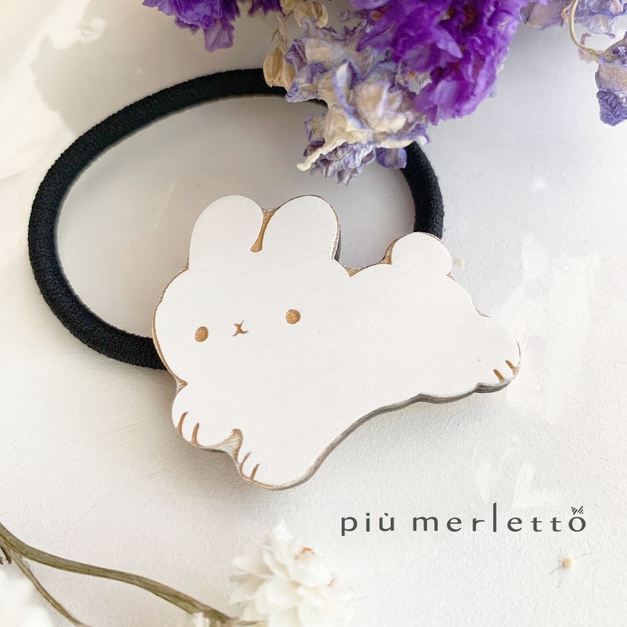 ぴょんぴょんうさぎ 木のヘアゴム Mimaru Booth