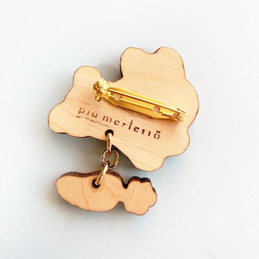 ぴょんぴょんうさぎとニンジン*木のブローチ