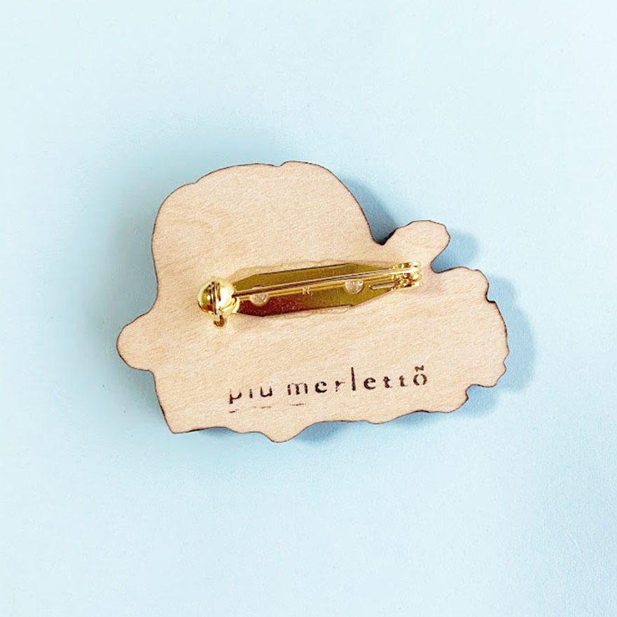 うさぎさんとたんぽぽ*木のブローチ