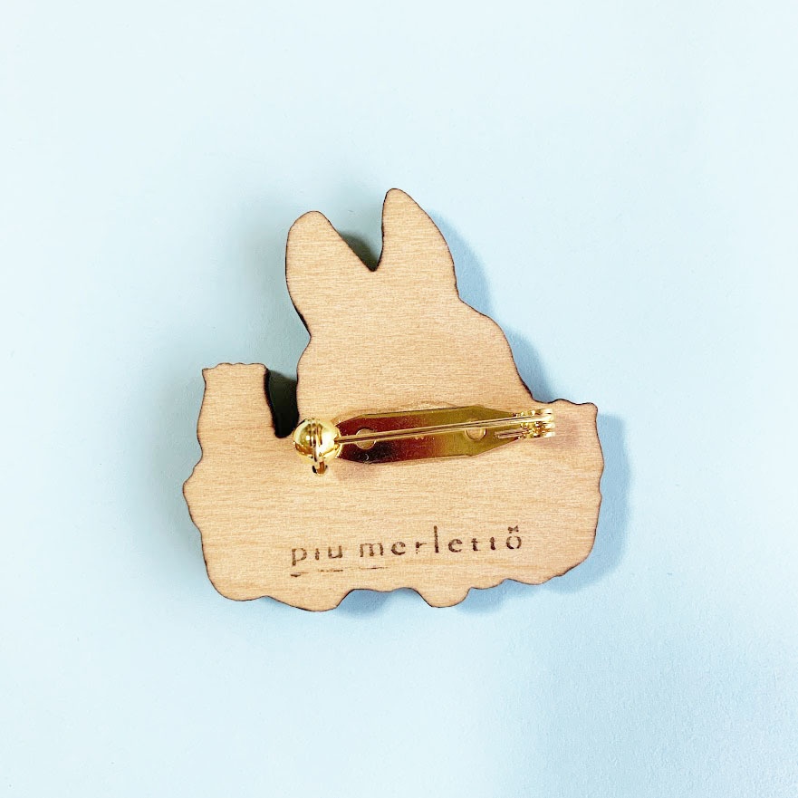 うさぎさんとチューリップ*木のブローチ