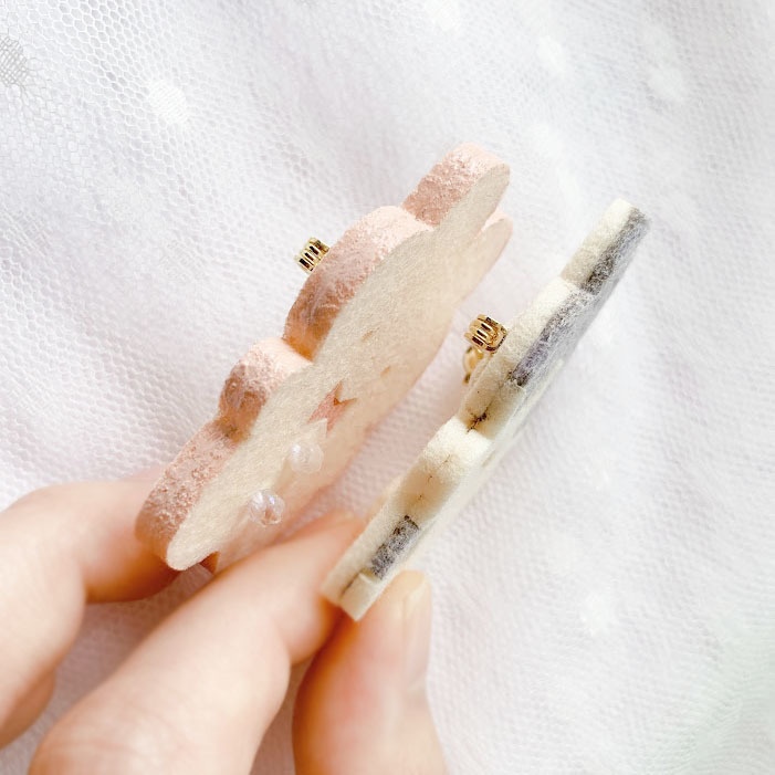 やわらかうさぎ*フェルトのブローチ