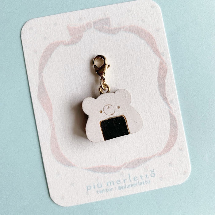 ミニくまおにぎり*木のチャーム