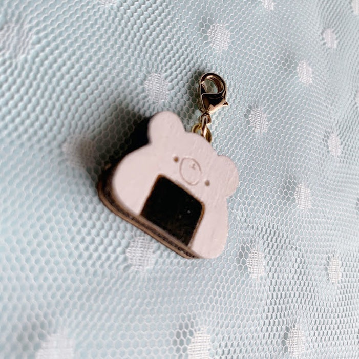 ミニくまおにぎり*木のチャーム