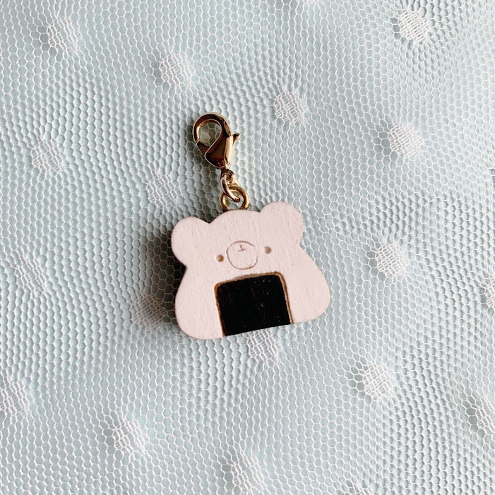 ミニくまおにぎり*木のチャーム