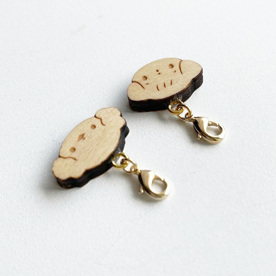 ミニミニいぬさん*木のチャーム