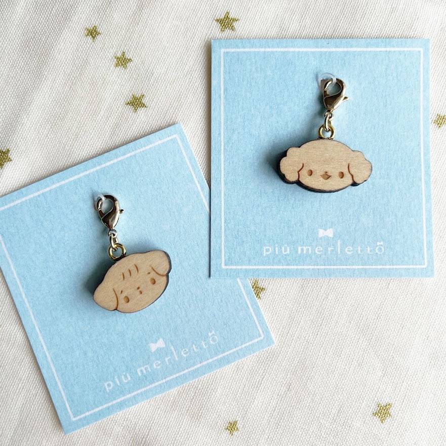 ミニミニいぬさん*木のチャーム