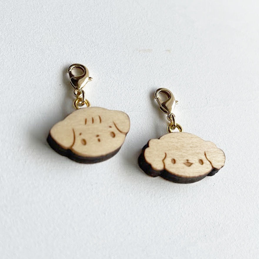 ミニミニいぬさん*木のチャーム