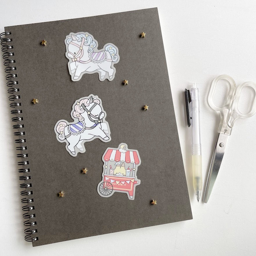 木馬ときつねのジュース屋さん*ステッカー