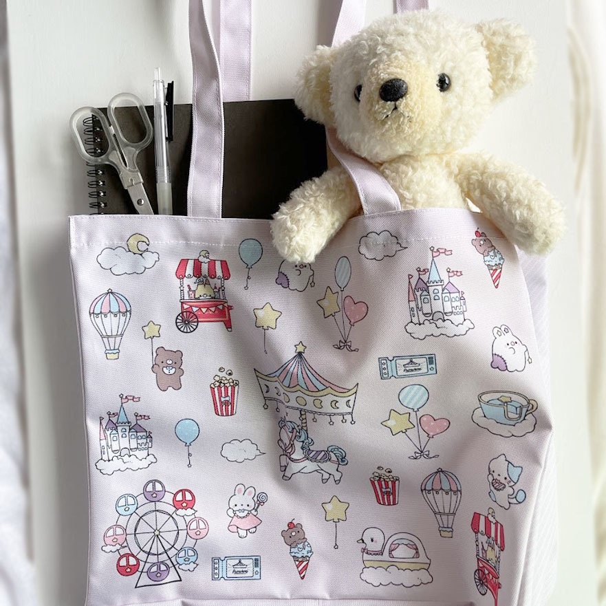 朝と夜の遊園地(パステル)*トートバック