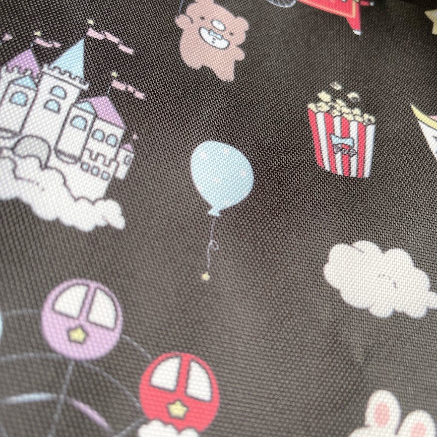 朝と夜の遊園地(ブラック)*トートバック