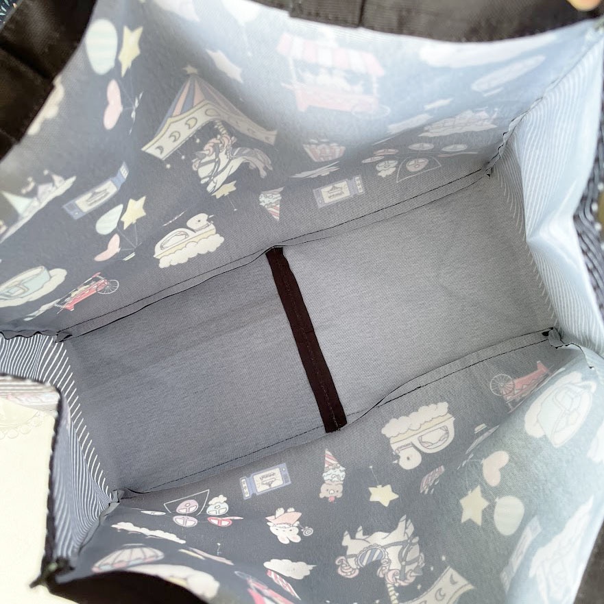 朝と夜の遊園地(ブラック)*トートバック