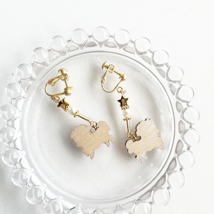 朝と夜のメリーゴーランド*木のピアス・イヤリング