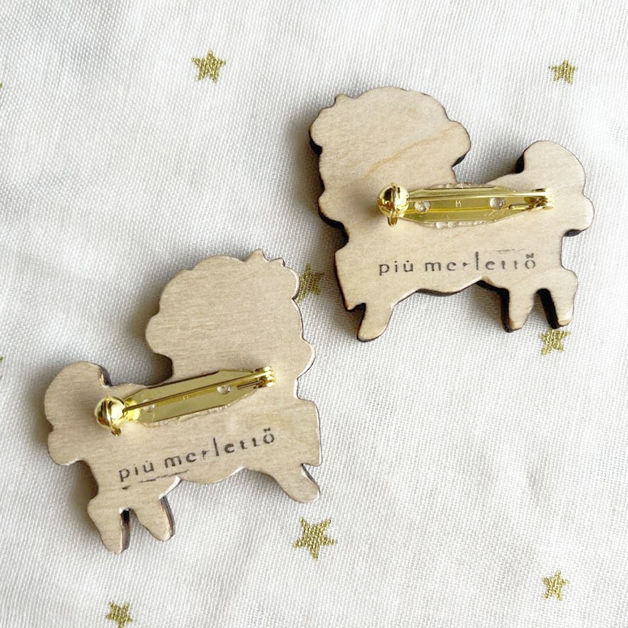 木馬のるるとひな*木のブローチ