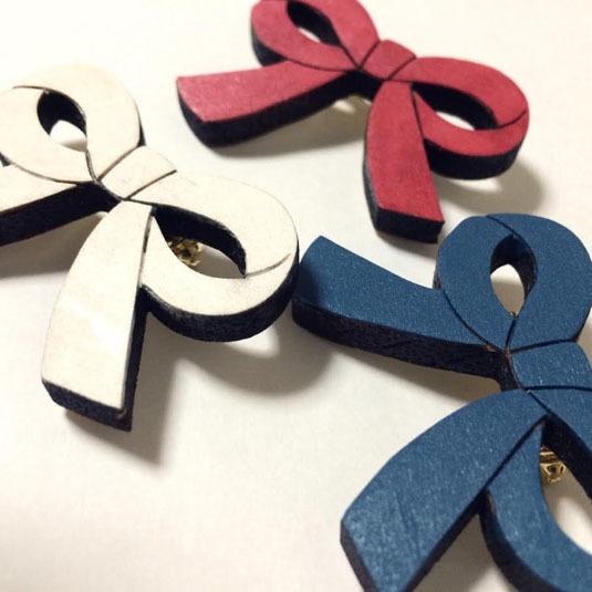 秋色*リボンブローチ