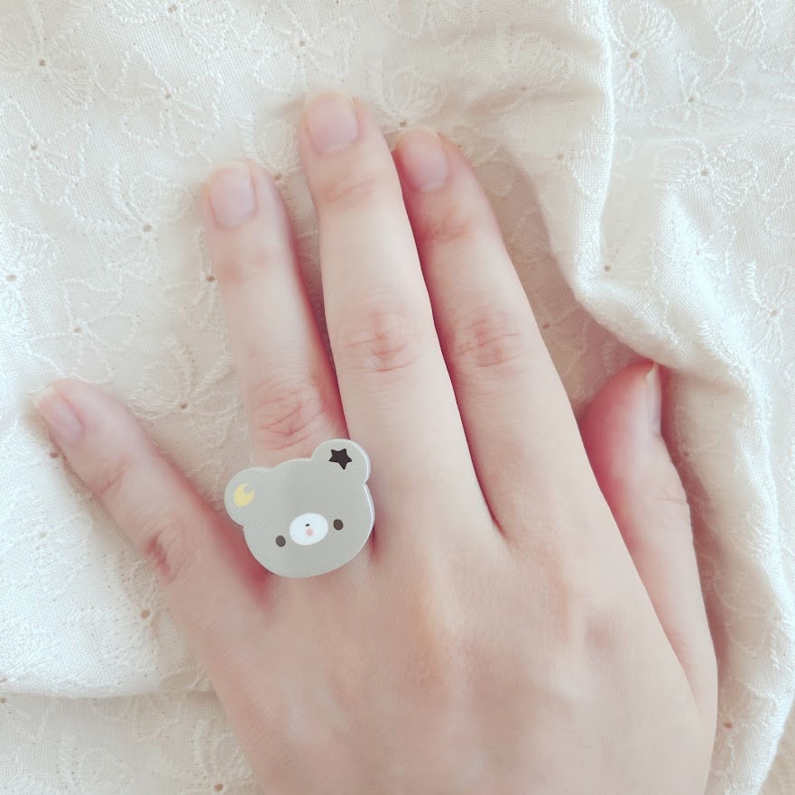 月くまと星くま*アクリルリング