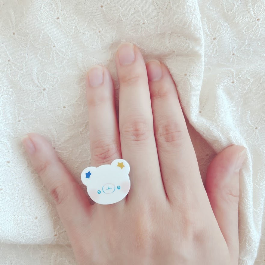 月くまと星くま*アクリルリング