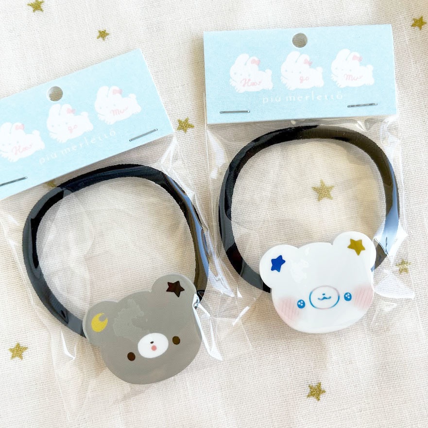 月くまと星くま*アクリルヘアゴム