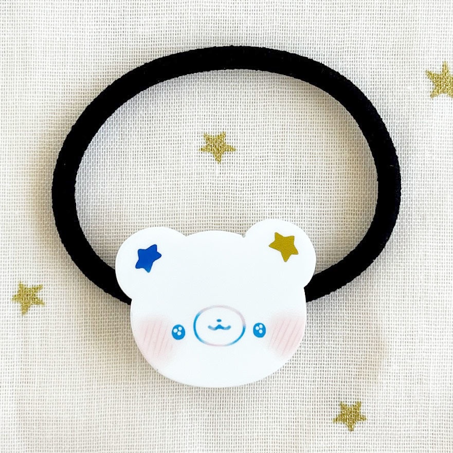 月くまと星くま*アクリルヘアゴム