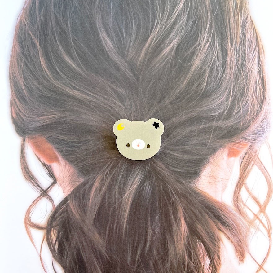 月くまと星くま*アクリルヘアゴム