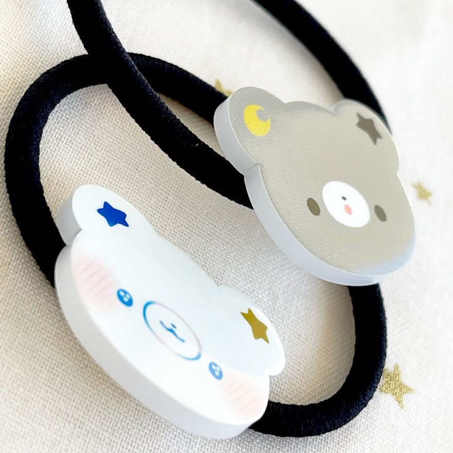 月くまと星くま*アクリルヘアゴム