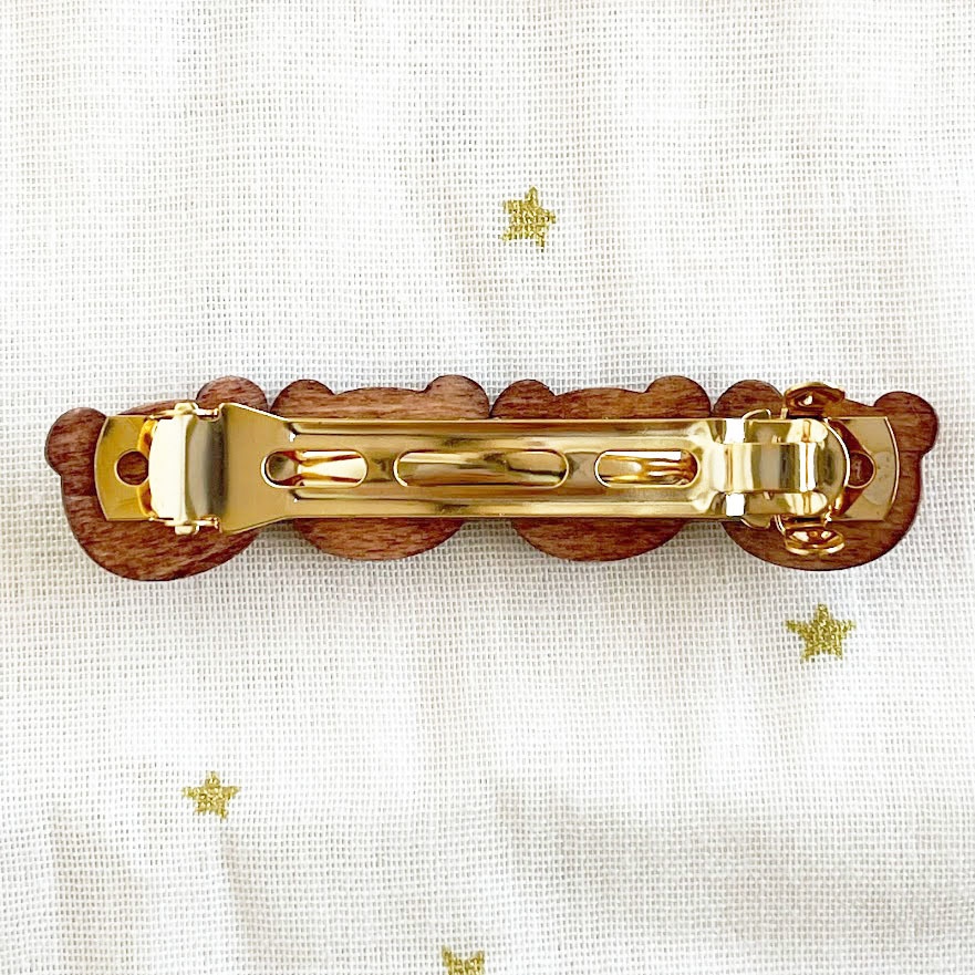 なかよしくまさん*木のバレッタ