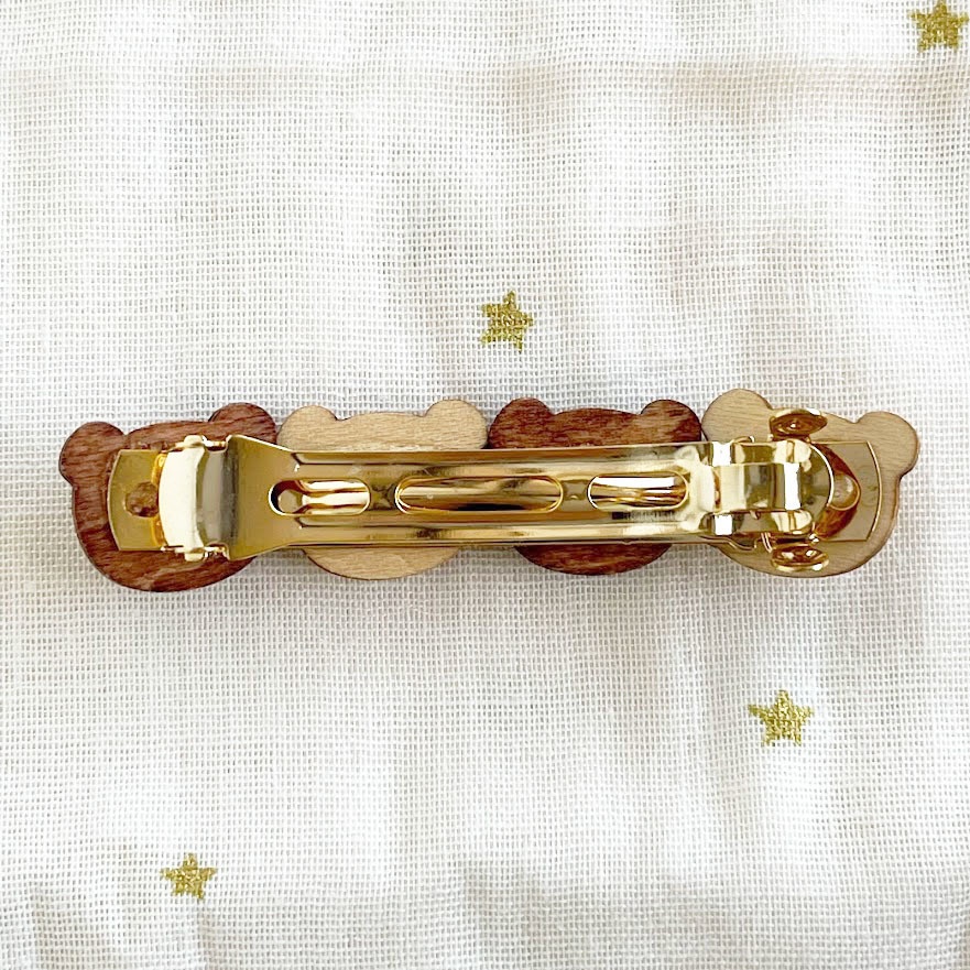 なかよしくまさん*木のバレッタ