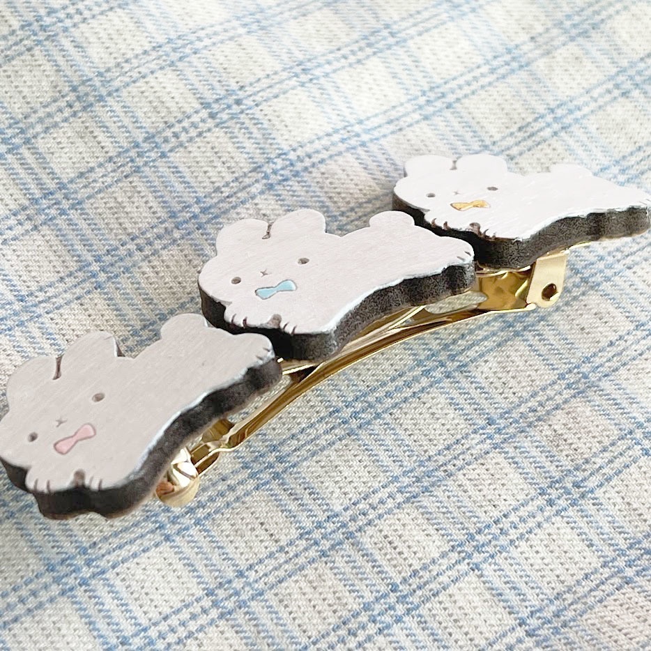 ぴょんぴょんうさぎ*木のバレッタ