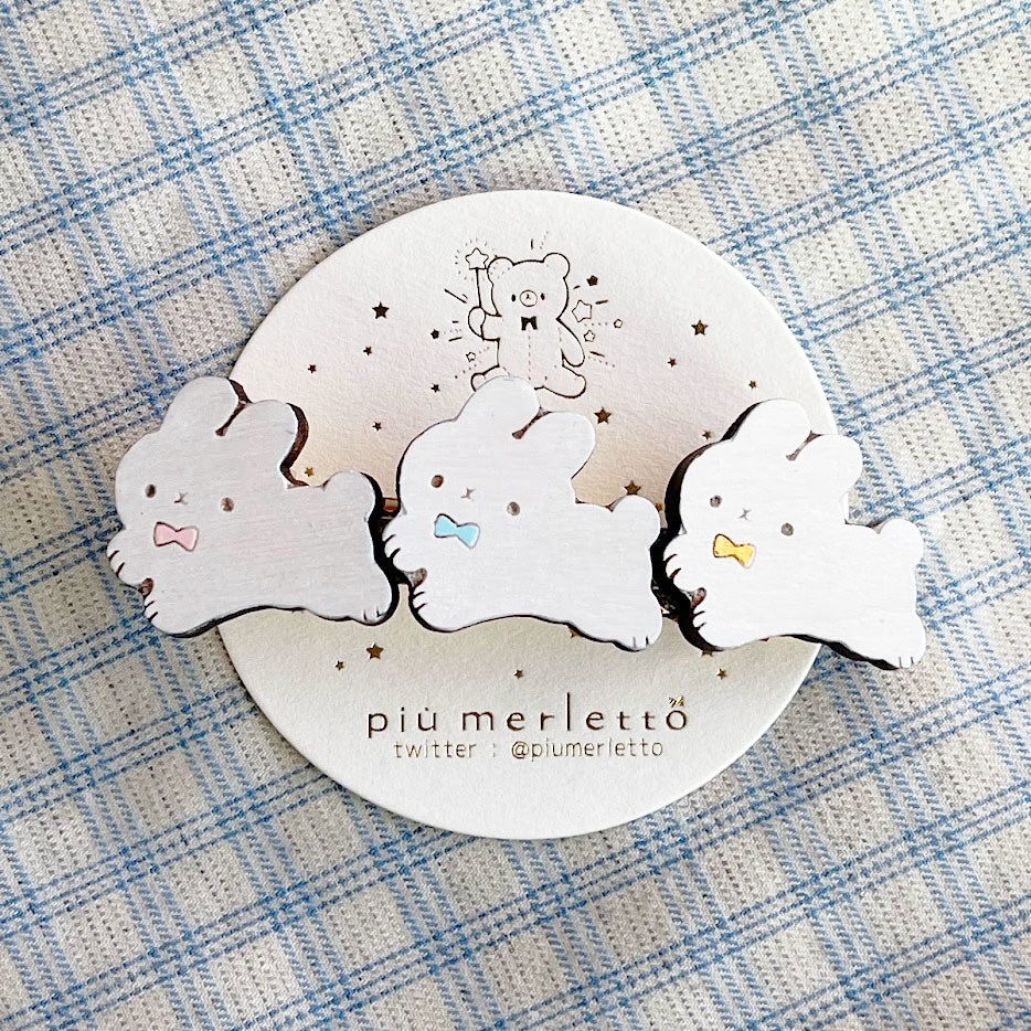 ぴょんぴょんうさぎ*木のバレッタ