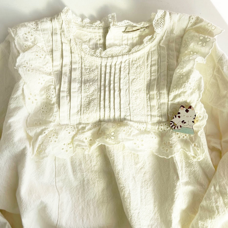 富士山とトラ*木のブローチ