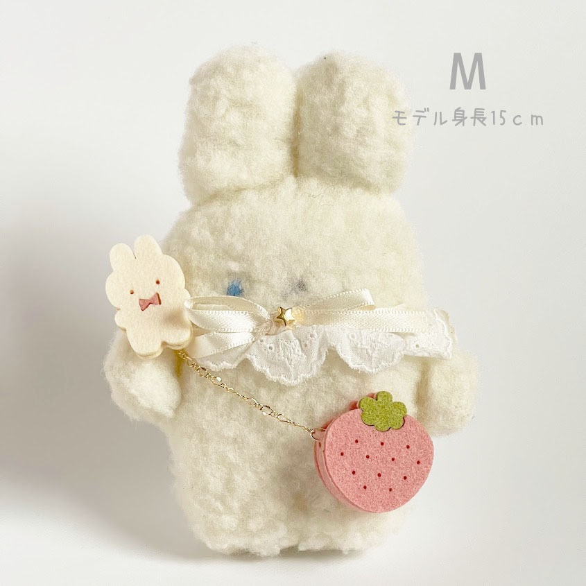 ドール*いちごとうさぎポシェット(ぴんく)