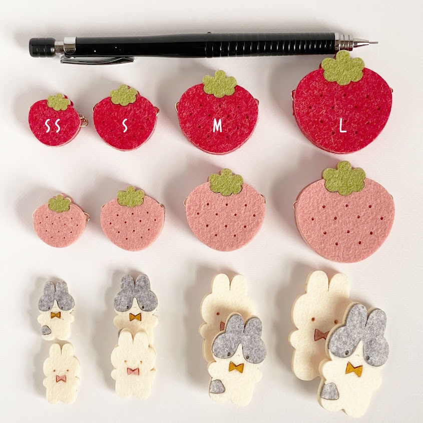 ドール*いちごとうさぎポシェット(ぴんく)