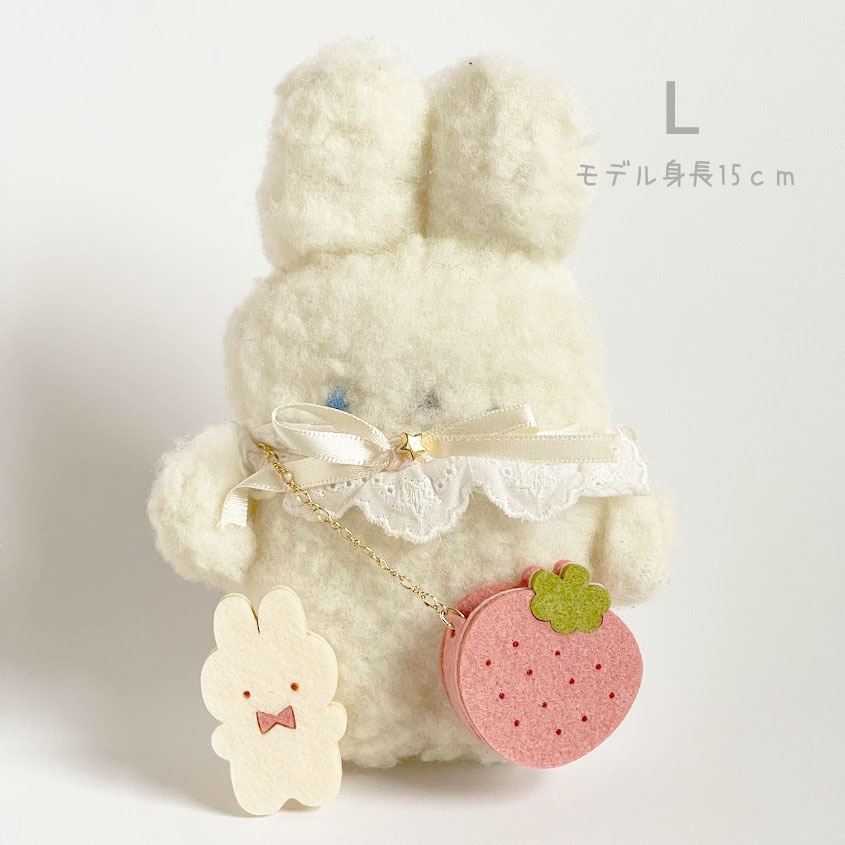 ドール*いちごとうさぎポシェット(ぴんく)