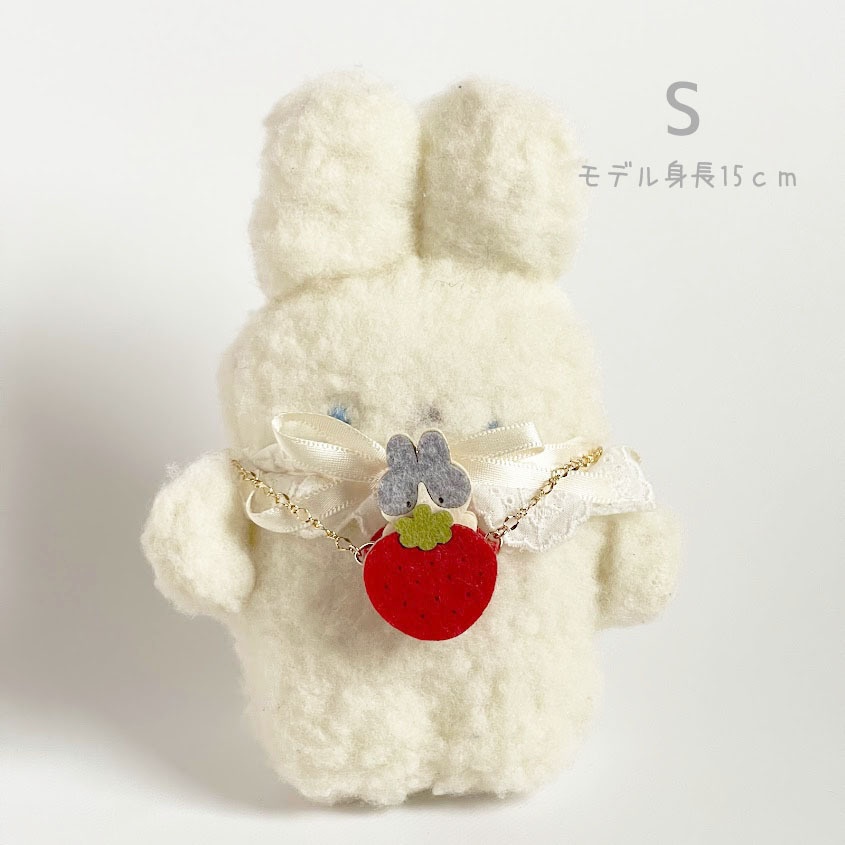 ドール*いちごとうさぎポシェット(赤)