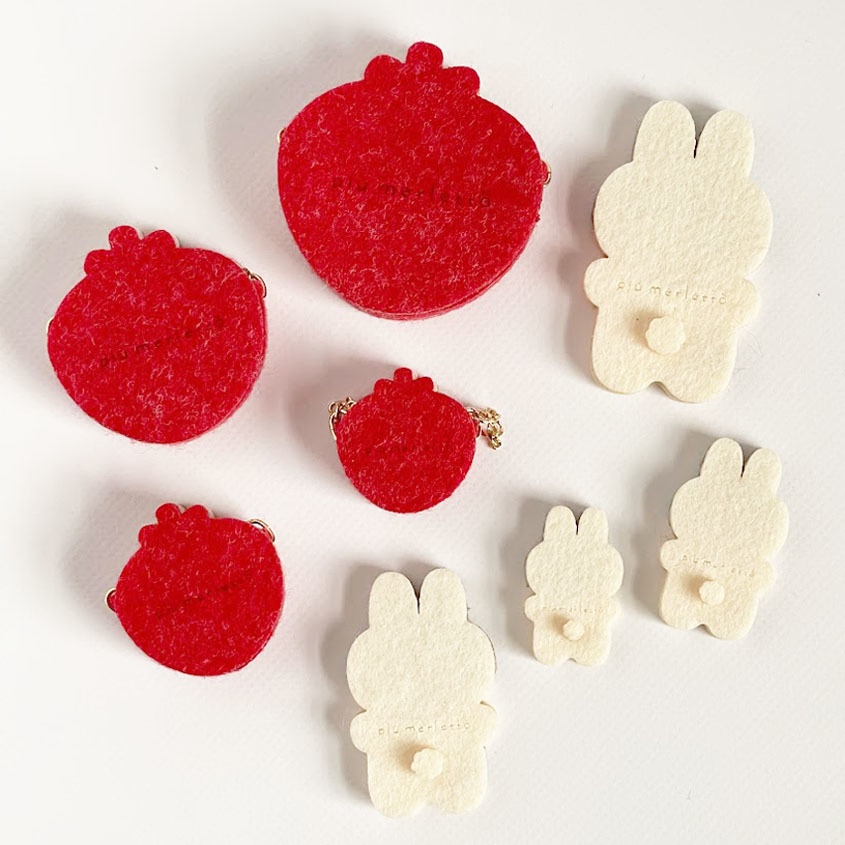 ドール*いちごとうさぎポシェット(赤)