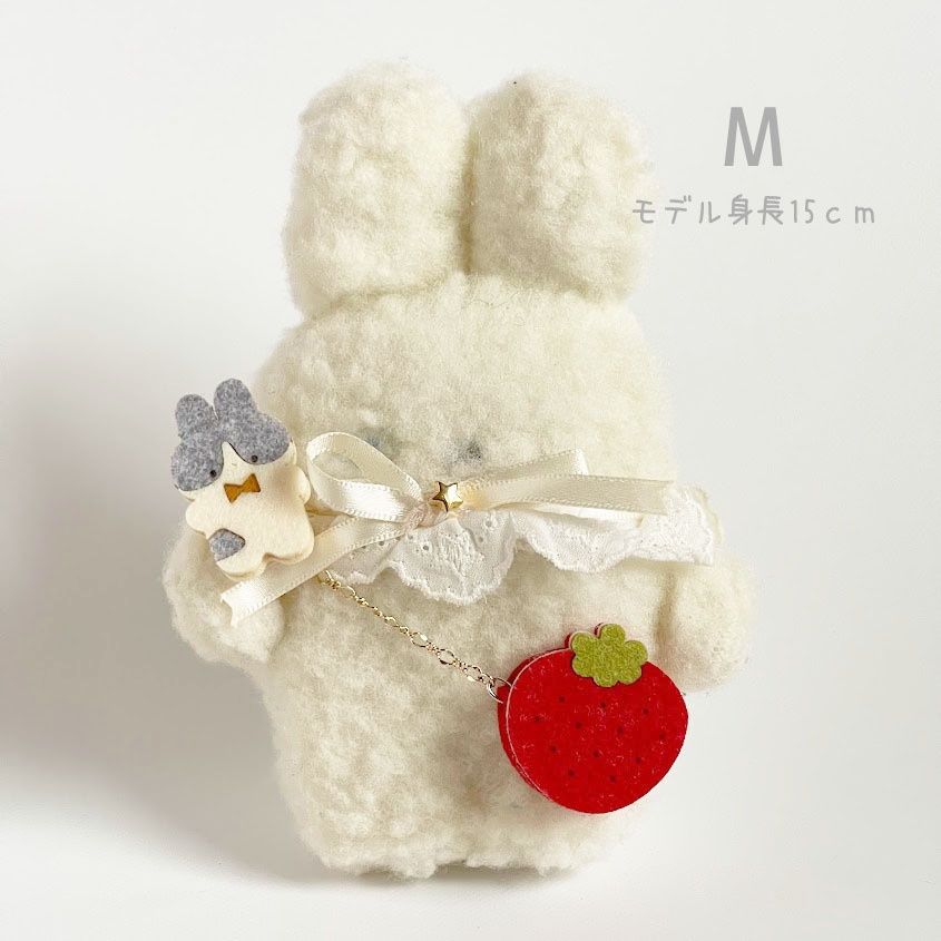 ドール*いちごとうさぎポシェット(赤)