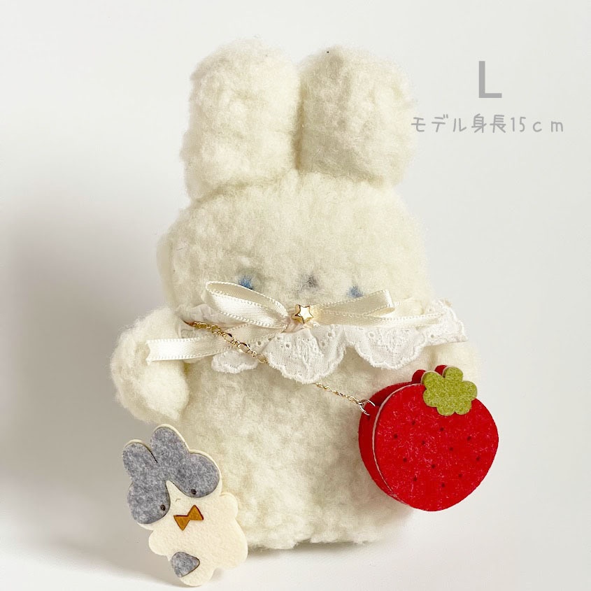 ドール*いちごとうさぎポシェット(赤)