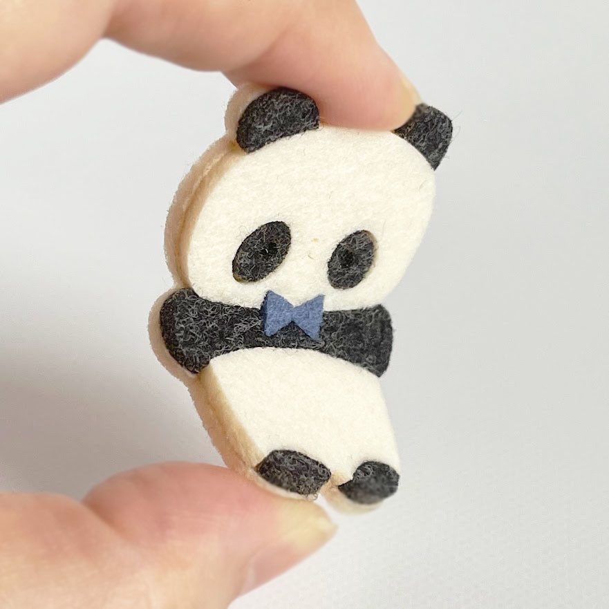 やわらかぱんだ*フェルトのブローチ