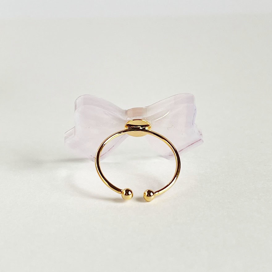 ギンガムチェックリボン*アクリルリング