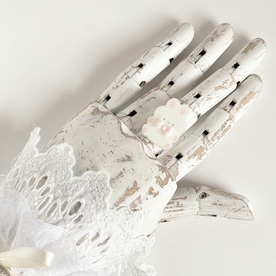 ぽてぽてうさぎ*アクリルリング