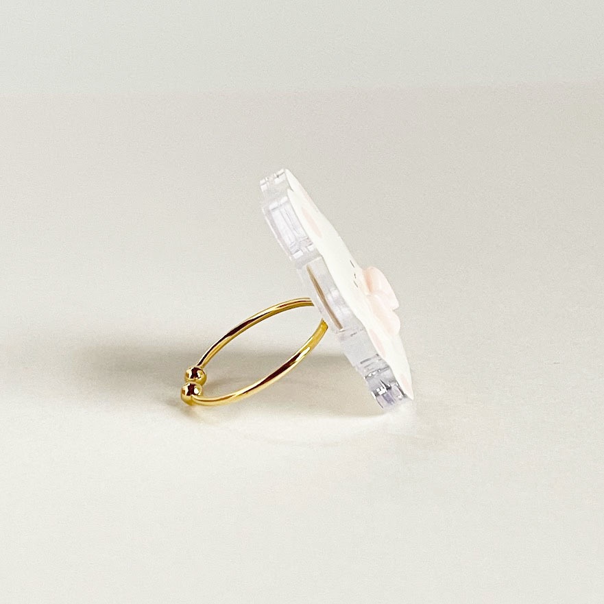 ぽてぽてうさぎ*アクリルリング