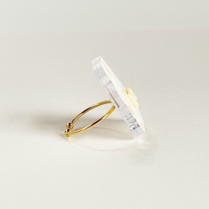 ぽてぽてうさぎ*アクリルリング