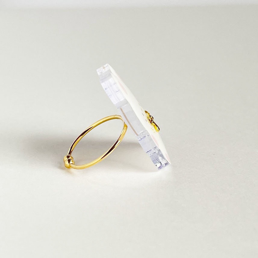 ぽてぽてうさぎ*アクリルリング