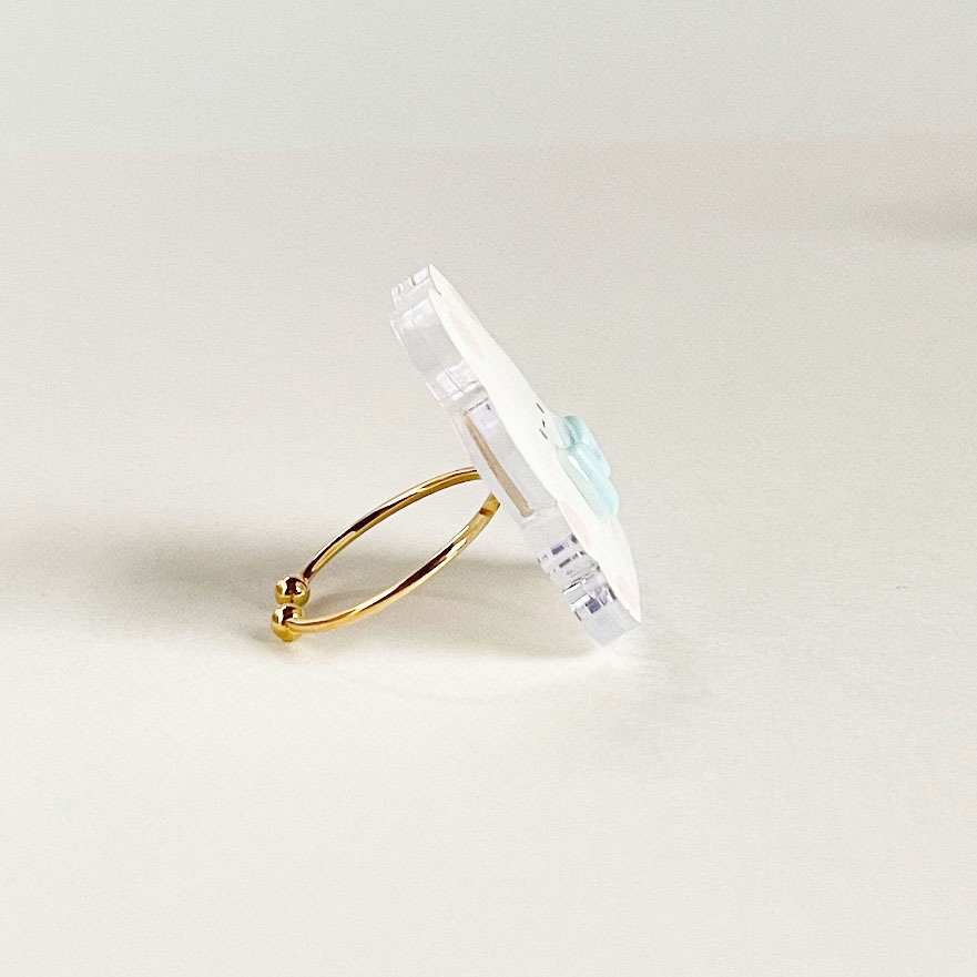 ぽてぽてうさぎ*アクリルリング