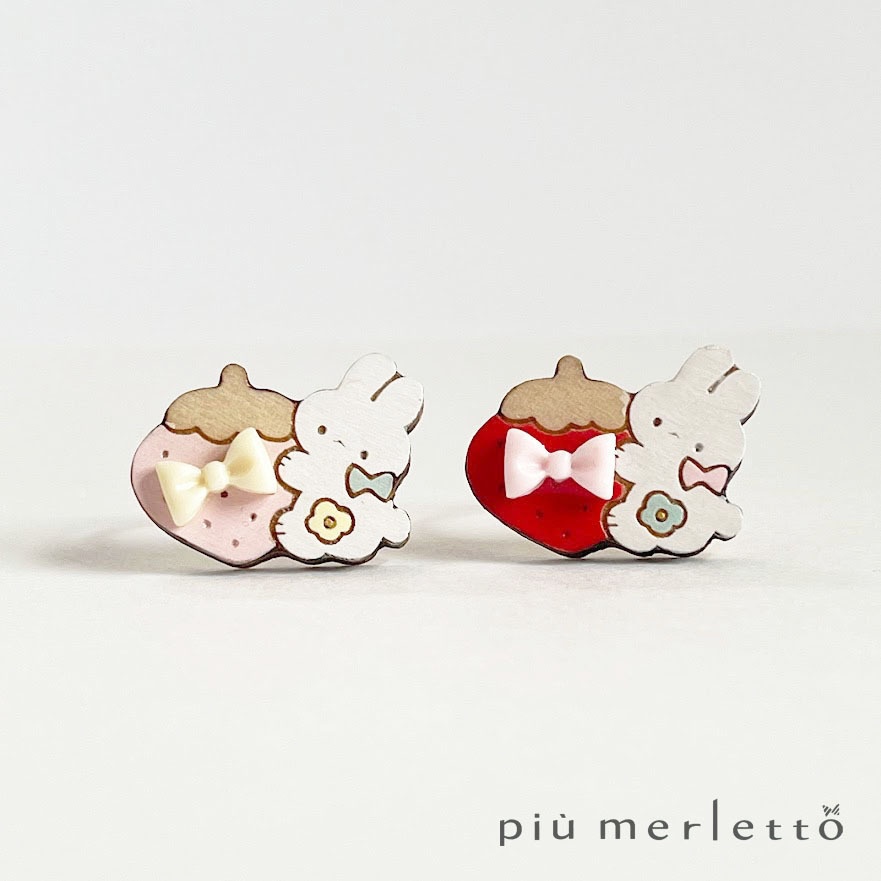 いちごとうさぎ＊木の指輪