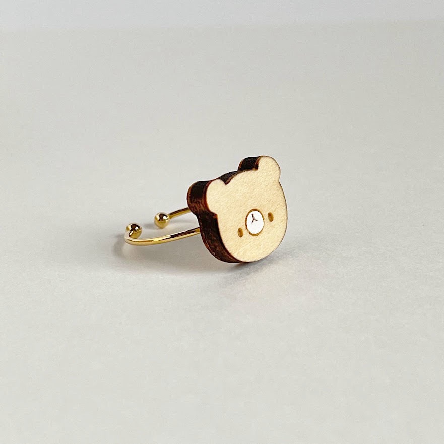 ほっこりくま*木の指輪