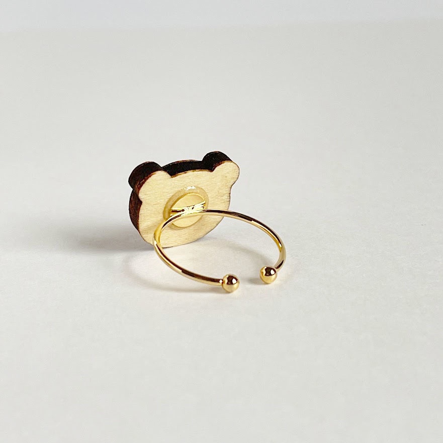 ほっこりくま*木の指輪