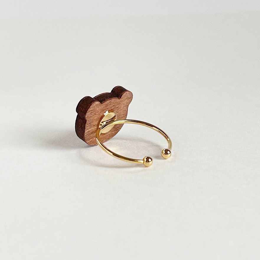 ほっこりくま*木の指輪